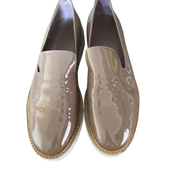 Vince Patent Leather Platform Slip On Loafer Shoes Taupe Antique Rose size 8.5 - Picture 3 of 10